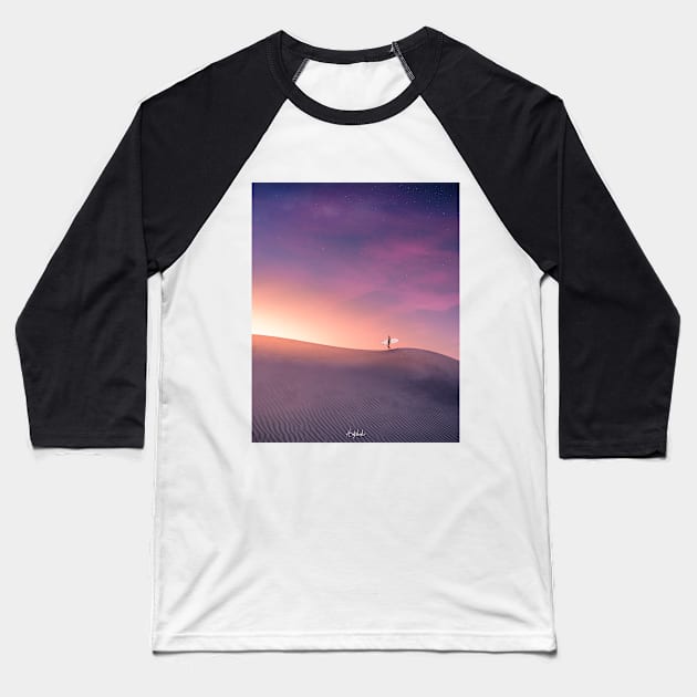 Desert Surfing Baseball T-Shirt by ArijitWorks